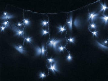 Kerstverlichting 96 LED IJsgordijn - Koud wit, Verzenden, Nieuw, Kabel of Snoer