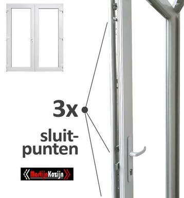 PVC Dubbele deuren met zijlichten beschikbaar, Doe-het-zelf en Bouw, Deuren en Vliegenramen, Kunststof, 120 cm of meer, Nieuw