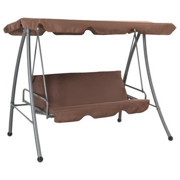 vidaXL Schommelbank voor buiten met luifel koffiekleurig, Tuin en Terras, Verzenden, Nieuw