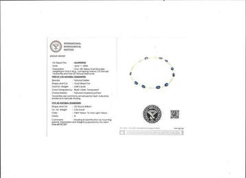Armband - 18 karaat Geel goud - 5.21ct. tw. Tanzaniet -