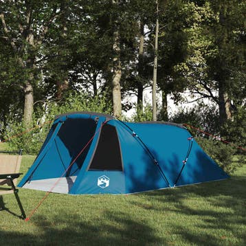 vidaXL Tunnel Tent 3-Person met dak Blauw en Grijs 328 x 228, Caravans en Kamperen, Verzenden, Nieuw