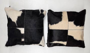 Ensemble de 2 coussins en cuir bovin Exclusif -40x40 cm -