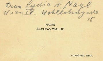 Alfons Walde - Autograph - 1925