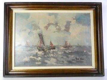 Edmond De Meulenaere (1884-1963) - Maritiem tafereel met
