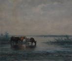 W. Roelofs (1822-1897) - Koeien aan de waterkant