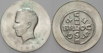 Zilver medaille 1965 Belgie-koenigreich Baudouin 1951-1993, Verzenden