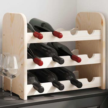vidaXL Wijnrek 43x25x37 cm massief grenenhout, Huis en Inrichting, Verzenden, Nieuw