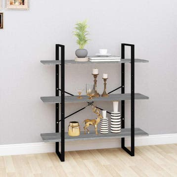 vidaXL Boekenkast 100x30x105 cm bewerkt hout grijs sonoma, Huis en Inrichting, Verzenden, Nieuw