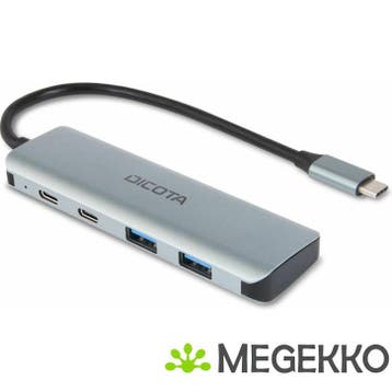 DICOTA D32061 interface hub USB Type-C 10000 Mbit/s Zilver, Computers en Software, USB Sticks, Verzenden, Nieuw