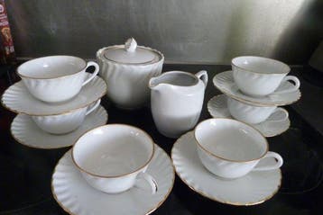 Porcelaine du Barry - Service à thé et café (14) - Biscuit, Antiquités & Art