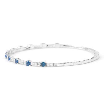 Armband - 14 karaat Witgoud - 1.97ct. tw. Saffier - Diamant, Nieuw