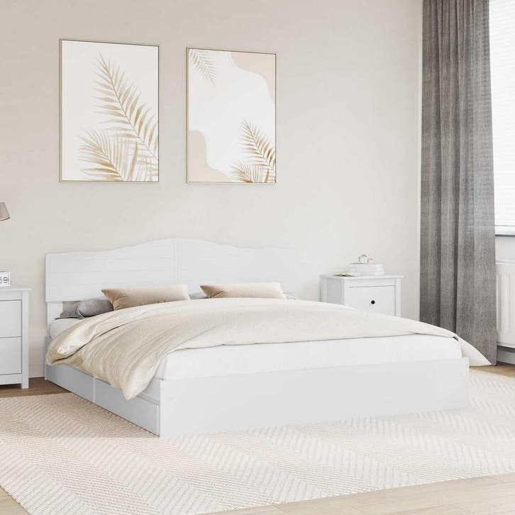 vidaXL Opbergbed met lade met hoofdeinde Wit 180 x 200 cm, Maison & Meubles, Chambre à coucher | Lits, Envoi