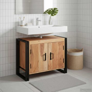 vidaXL Wastafelkast Bruin 71 x 33 x 58 cm Massief Acacia, Verzenden, Nieuw