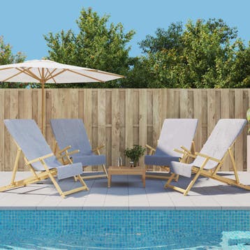 vidaXL Strandhanddoeken 4 st 400 g/m² 60x135 cm stof grijs, Huis en Inrichting, Verzenden, Nieuw