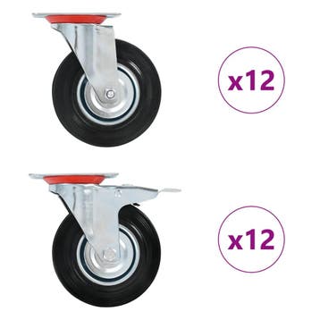 vidaXL 24 st Zwenkwielen 125 mm, Verzenden