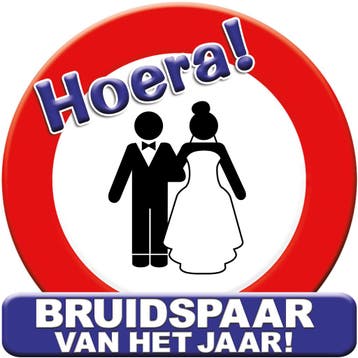 Deurbord Bruidspaar van het Jaar 50cm, Verzenden, Nieuw