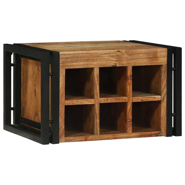 vidaXL Wijnrek 2 pcs 46 x 35 x 27,5 cm Massief Acacia Hout, Huis en Inrichting, Woonaccessoires | Wijnrekken, Nieuw, Verzenden