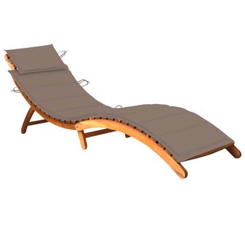 vidaXL Ligbed met kussen massief acaciahout, Tuin en Terras, Verzenden, Nieuw