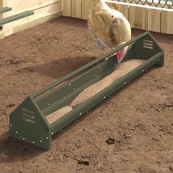vidaXL Kippen voederbak Olijfgroen 108 x 20,5 x 20 cm 5 kg, Verzenden, Nieuw