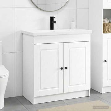 vidaXL Badkamermeubel Set Wit 56 x 37,5 x 81 cm Bewerkt hout, Verzenden, Nieuw