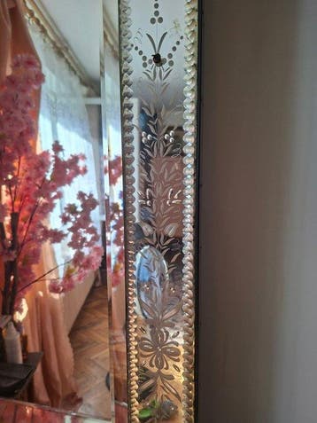 Spiegel - Glas - Venetiaanse console-spiegel, Antiek en Kunst