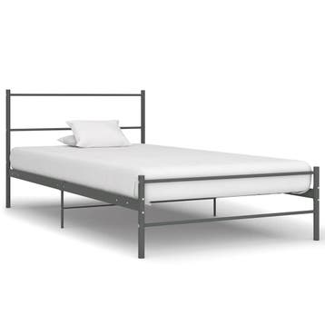 vidaXL Bedframe metaal grijs 100x200 cm, Verzenden
