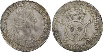 1/2 Ecu Paris 1702 A Frankreich: Ludwig Xiv, 1643-1715:, Verzenden