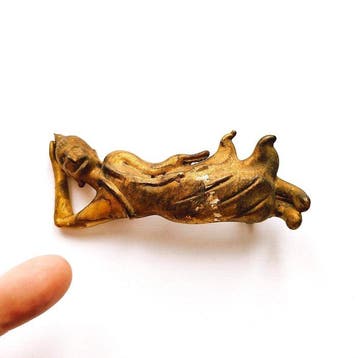 Oud-Siamese Verguld Archaïsch Glas Godheid