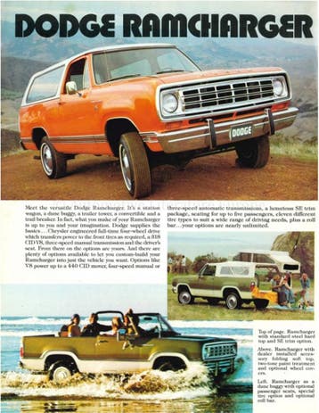 1974 DODGE RAMCHARGER BROCHURE ENGELS, Ophalen of Verzenden, Nieuw