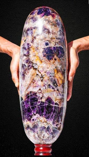 Grote 16,58 kg Auralite-23 & Rode cacoxeniet Kristal Lingam