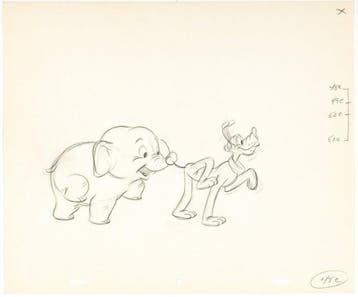 Walt Disney - 1 Original preliminary drawing - Pluto -, Verzamelen, Nieuw