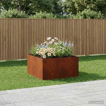 vidaXL Plantenbak Roestkleurig 100 x 100 x 40 cm weervast, Verzenden