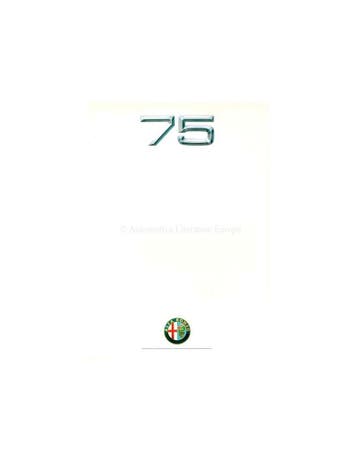 1990 ALFA ROMEO 75 BROCHURE DUITS, Ophalen of Verzenden
