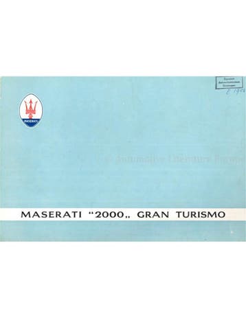 1956 MASERATI A6G 2000 GT BROCHURE ITALIAANS