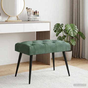 vidaXL Bank met knopen tufting Zeegroen 60 x 40 x 45 cm, Verzenden, Nieuw