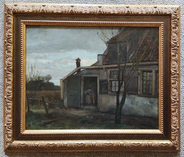 E. Verboog (1890-1986) - Boerin in stookhok van woning