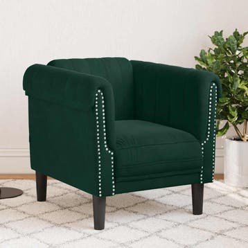 vidaXL Fauteuil fluweel donkergroen, Verzenden