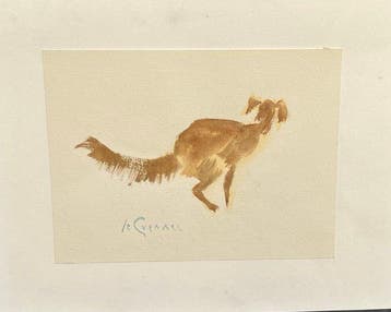 Jean le Guennec (1924-1988) - Portrait de Levrier - Chien de