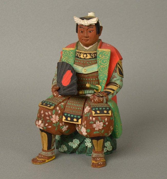Vintage Japanese Wood Carving Momotaro Statue by Tajima, Antiek en Kunst, Antiek | Overige Antiek