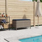 vidaXL Tuin Voetenbank Grijs en Marineblauw 80 x 38 x 42 cm, Verzenden