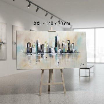 Monika Spiewak - City - Oil Painting Stretched On The Frame