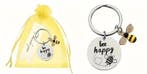 Sleutelhanger Bee Happy - Vrolijk - opvrolijken - be happ..., Ophalen of Verzenden