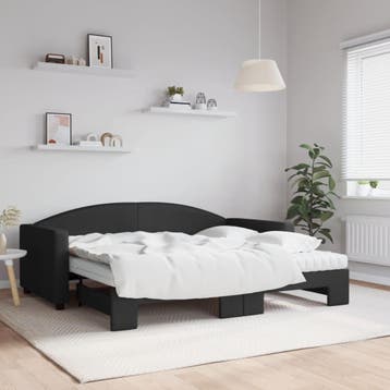 vidaXL Slaapbank met onderschuifbed en matrassen 90x190 cm, Verzenden, Nieuw