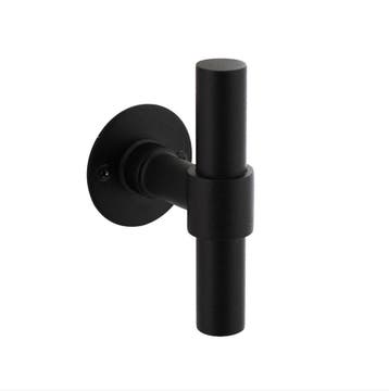 Gatdeel T-model recht + ronde platte rozet 50X2mm RVS/Zwa..., Ophalen of Verzenden, Nieuw, Klink of Kruk