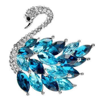 Fako Bijoux - Broche - Zwaan - Strass - 43x39mm -, Verzenden