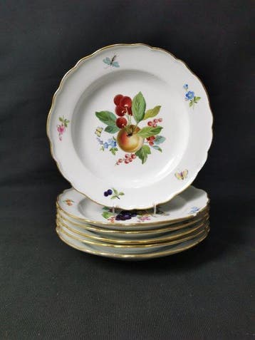 Meissen RARO - Frutti, fiori e insetti - 15 Piatti - 1.Wahl