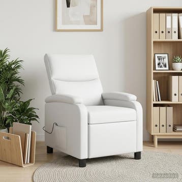 vidaXL Massage Relaxstoel Wit Kunstleer, Verzenden, Nieuw