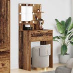 vidaXL Slaapkamer Toilet Tafels met lade Oud Hout 80 x 39,6, Verzenden, Nieuw