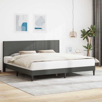 vidaXL Bedframe met hoofdeinde Donkergrijs 180 x 200 cm, Verzenden, Nieuw