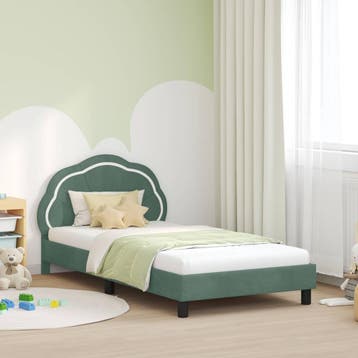 vidaXL Kinderen bedframe met hoofdboard Zeegroen 80 x 200 cm, Verzenden, Nieuw